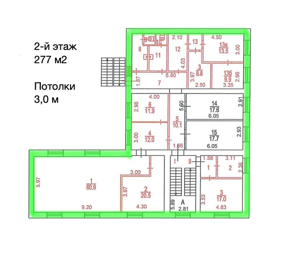 Планировка 1 — Офис 19 м², 2/3 эт., отд. здание