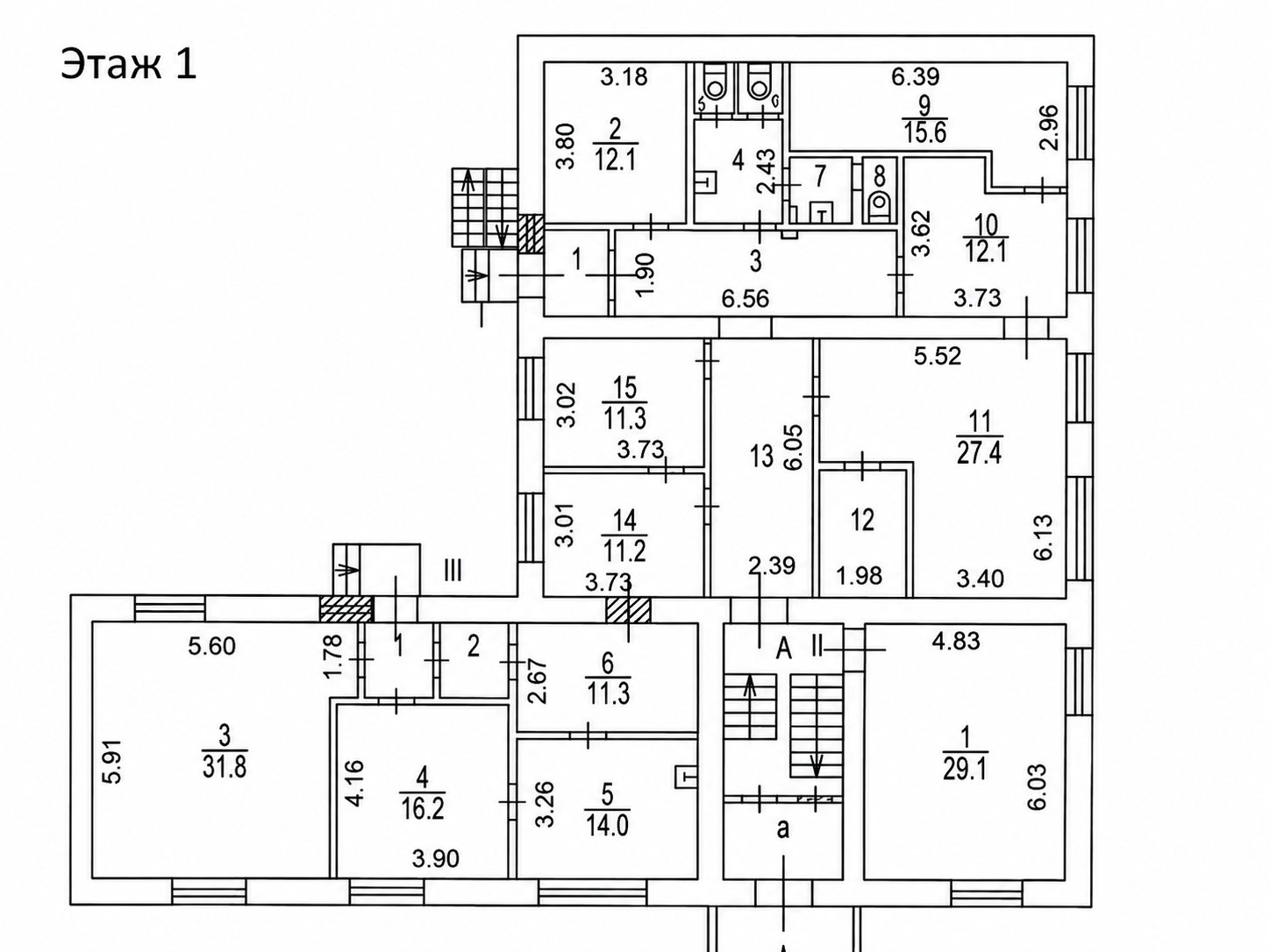Планировка 1 — Продажа здания 1054м² с садом и парковкой