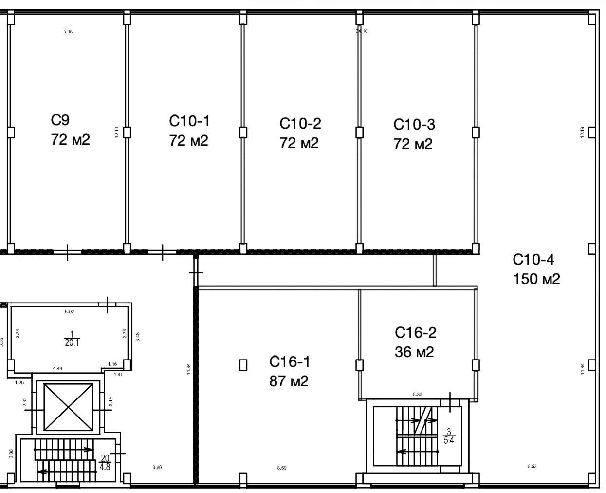 Планировка 1 — Помещение 144 м², 2 этаж, технопарк, Рабочая 91с4