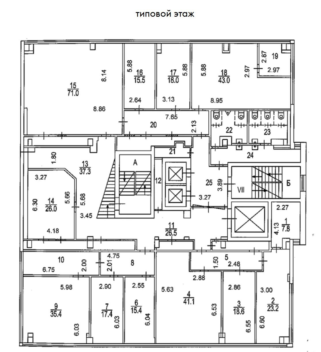 Планировка 1 — Бизнес-центр 6125м² ЮЗАО