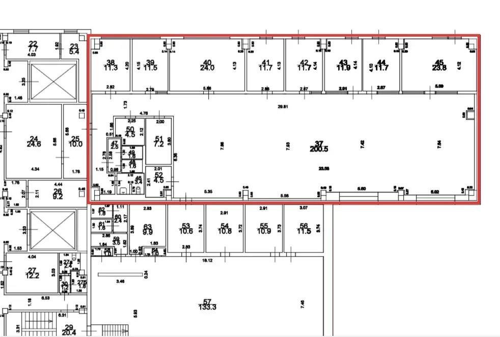 Планировка 1 — Офисный блок 300м² Южнопортовая